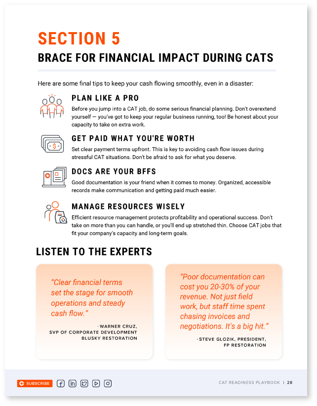 financial impact from CATs