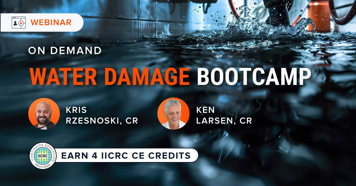 On-demand bootcamp: Drying processes for water damage restoration